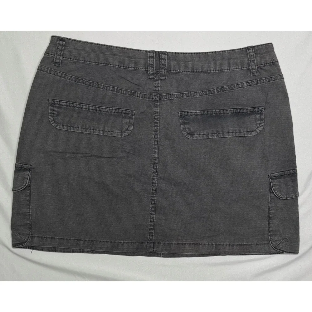 NWT Altar'd State Womens Cargo Mini Skirt Dark Gray Utility Pockets Size L